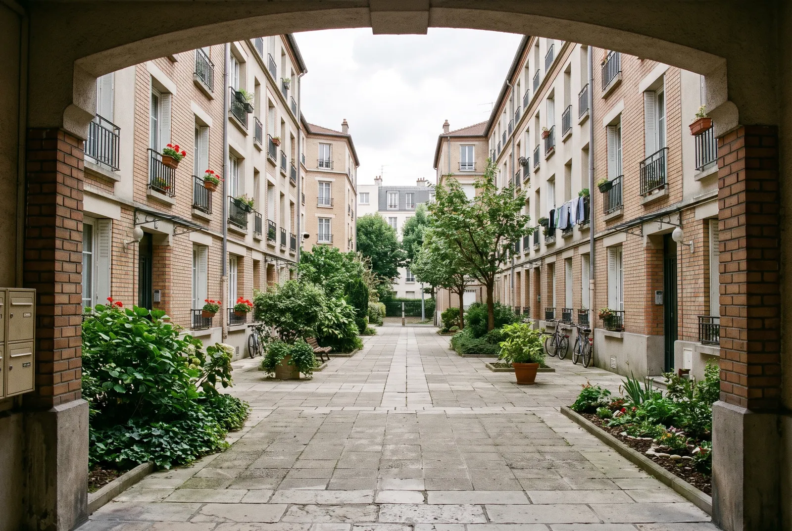 Cour intérieure d'un immeuble à Choisy